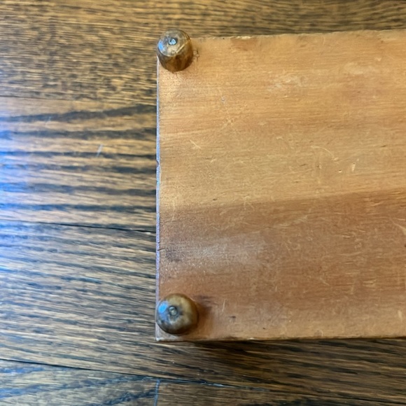 Vintage Wood Box w/ Inlay Scotty Dogs & Border - Picture 9 of 11